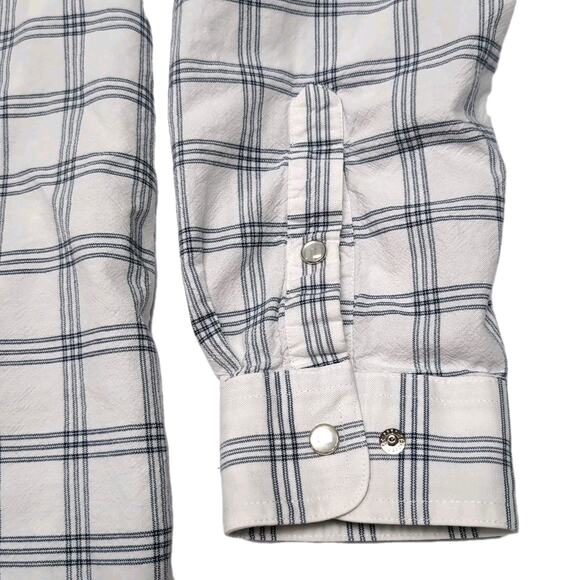 Cinch Pearl Snap Western Shirt Classic Cowboy Collection Mens Size L White Blue - Picture 9 of 16